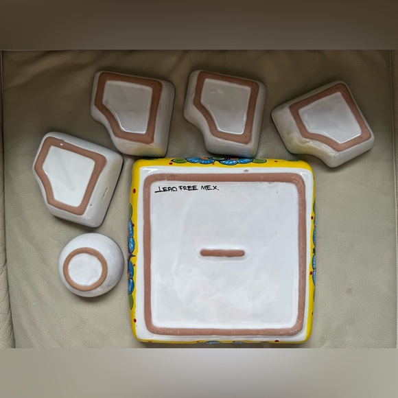 Mexican Talavera Chip Dip | Sectional Tray | Taco Square Serving Dish | MexDecor - Picture 4 of 8